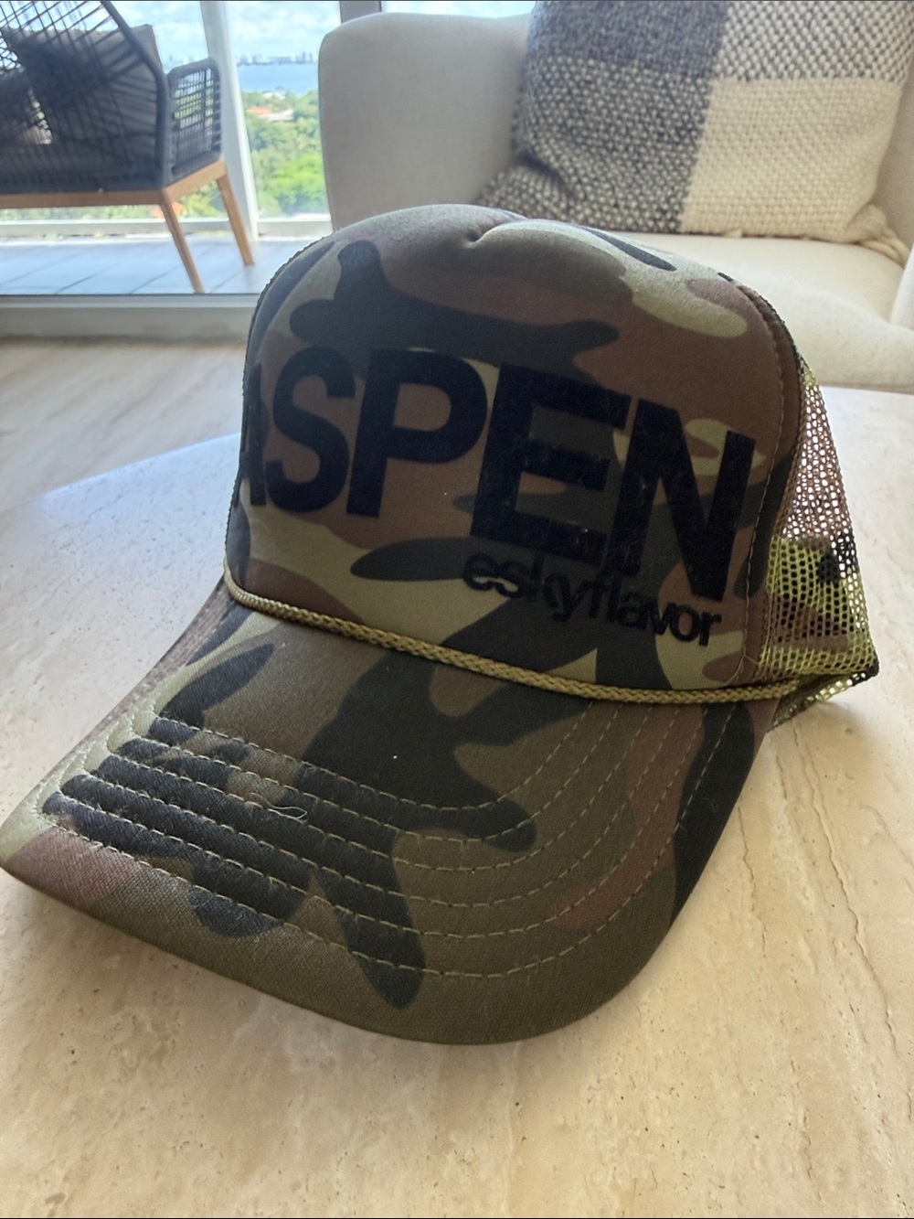 Splits59 Black Trucker Hat with Lime Palm Logo